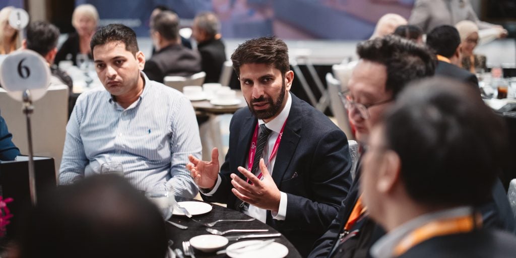 A group of people in discussion