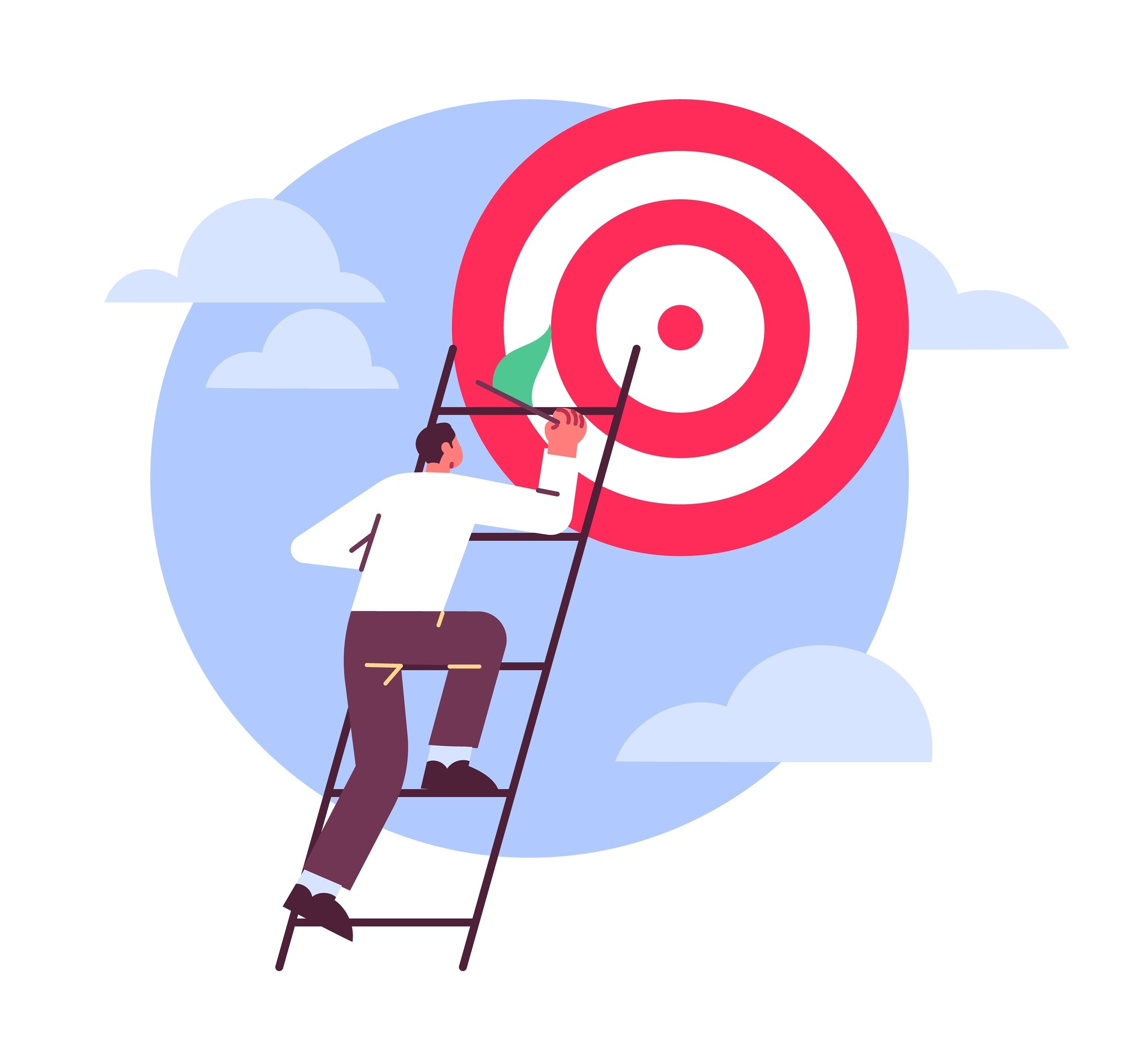 An illustration of a person hitting a target