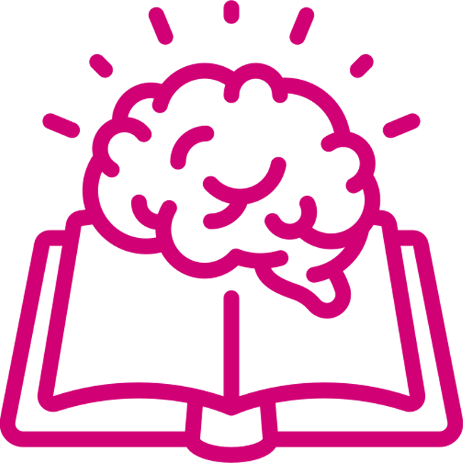 icon of a brain and a book
